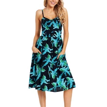 Tropical Plants Print Casual Dress For Women Summer Clothes Long Backless Plus Size Dresses Sexy Beach Clothing Tropical Plants Print Casual Dress For Women Summer Clothes Long Backless Plus Size Dresses Sexy Beach Clothing