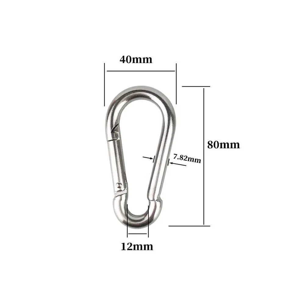 80*8 мм сверхмощный карабин пружинный карабин EDC пряжка безопасности для альпинизма спорта йоги гамак качели брелки вмещает до 230 кг
