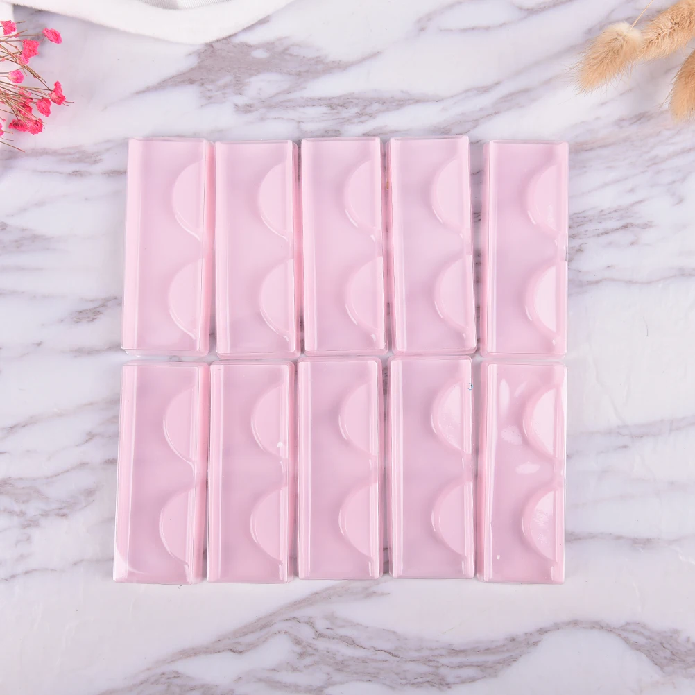 

New 10Pcs/Lot Mini Reusable Eyes Lashes Case PVC Clear Lid Eyelash Holders False Eyelashes Empty Packing Box