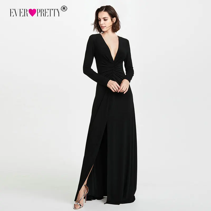 Buy Elegant Long Sleeve Black Evening Dresses Ever