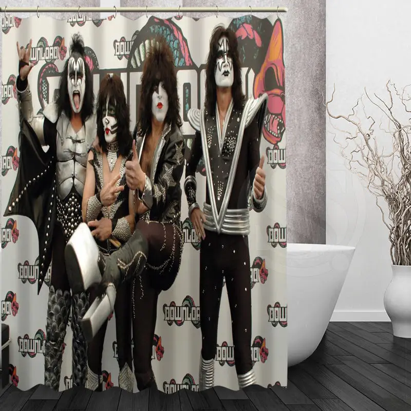 Hot Kiss Band Shower Curtain Polyester Fabric Printing Bathroom Waterproof With Hook Bath Gift Curtains Waterproofcustom Aliexpress Hot Kiss Band Shower Curtain