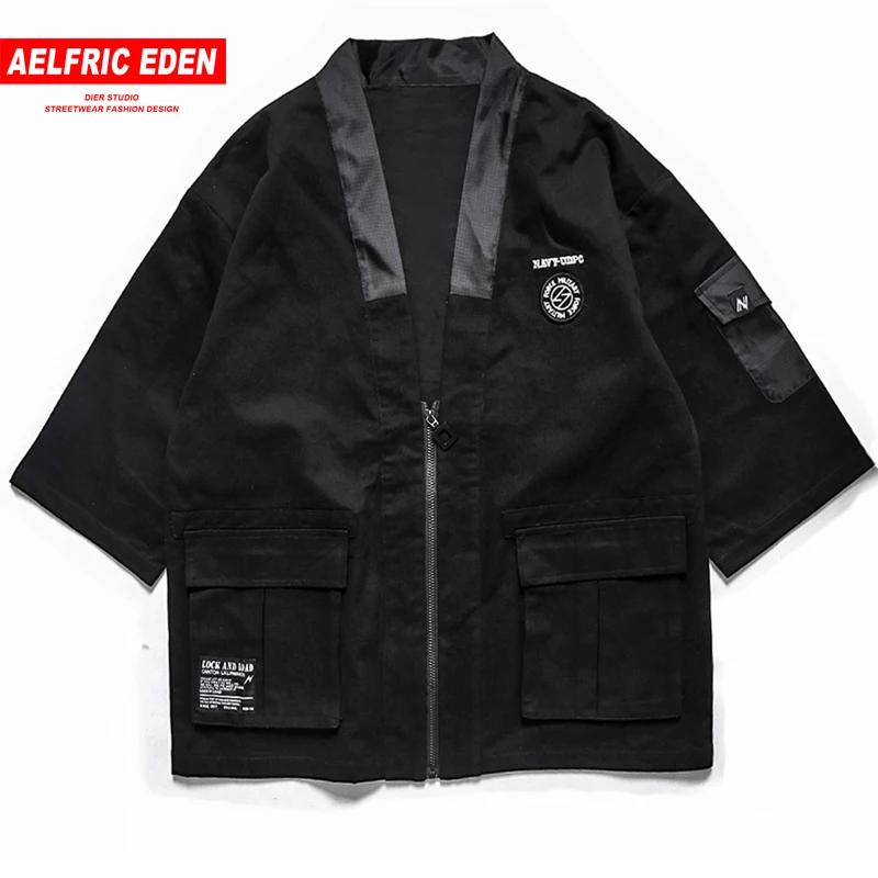 Aelfric Eden мужские японские куртки типа кимоно Мужская Куртка Harajuku с передними