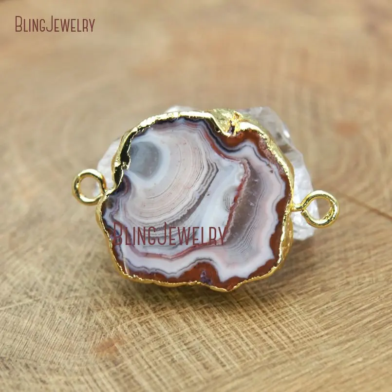 Agates Geode Druzy Pendant Gold Dipped Connector PC10143 | Украшения и аксессуары