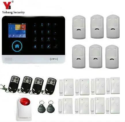 YoBang Security Android IOS Application Touch Keyboard Wireless GSM SMS Smart Home Security Alarm System Wireless intruder Alarm