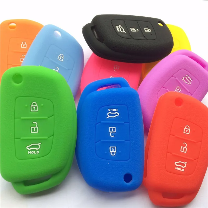Silicone Case For Hyundai Sonata Fe Avante Porter Grandeur Santafe i30 Solaris ix35 3 button Key Protection Cover | Автомобили и