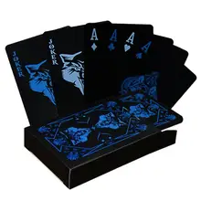 Черные пластиковые ПВХ креативные водонепроницаемые карты для покера прочная коллекция игральные карты ПВХ покер водонепроницаемый пластиковый набор игральных карт черный