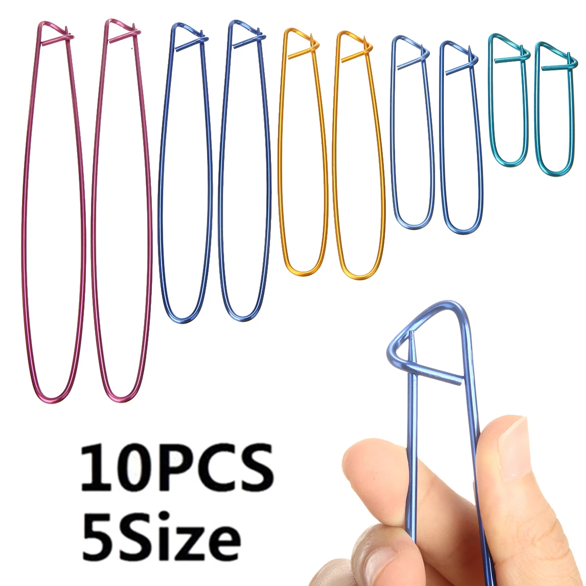 10Pcs Aluminum Knit Holders Knitting Needles Markers Crochet Hook Locking Stitch Seam DIY Crafts Sewing Tool for Making Sweater