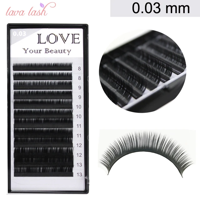 

Free shipping 0.03mm volume eyelash extensions 1 tray/lot false eyelashes faux mink eyelashes individual eyelashes