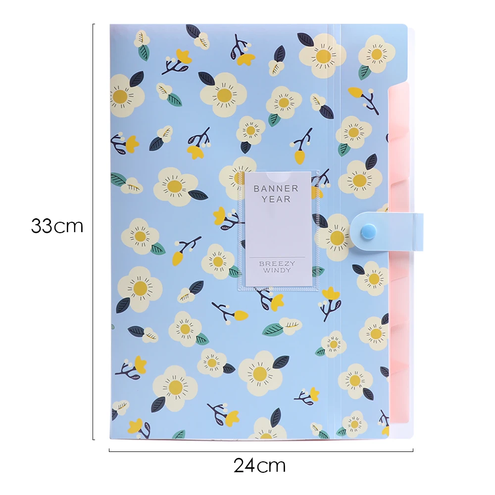 

1PC Fresh Floral Filing Production Folder Multi-Function 5/8 Into Mezzanine File A4 Document File Folder School Office Supplies