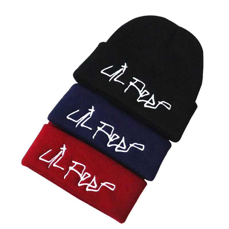 Lil Peep Beanie вышивка Repper Love lil. peep Мужская и женская унисекс вязаная шапка вязанные шапочки Skullies теплая зимняя Лыжная хип-хоп шапка