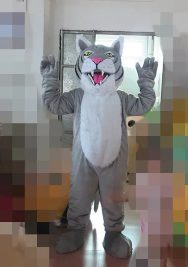 

100% in-kind shooting grey tiger mascot costume for adults tiger mascot