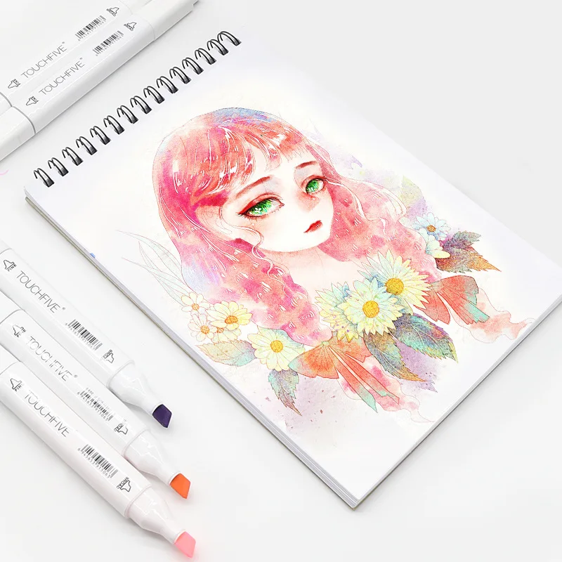 Art Markers TOUCHFIVE Optional Color Matching Art Markers Brush Pen Sketch Alcohol Based Markers Dual Head Manga Drawing Pens Art Supplies
