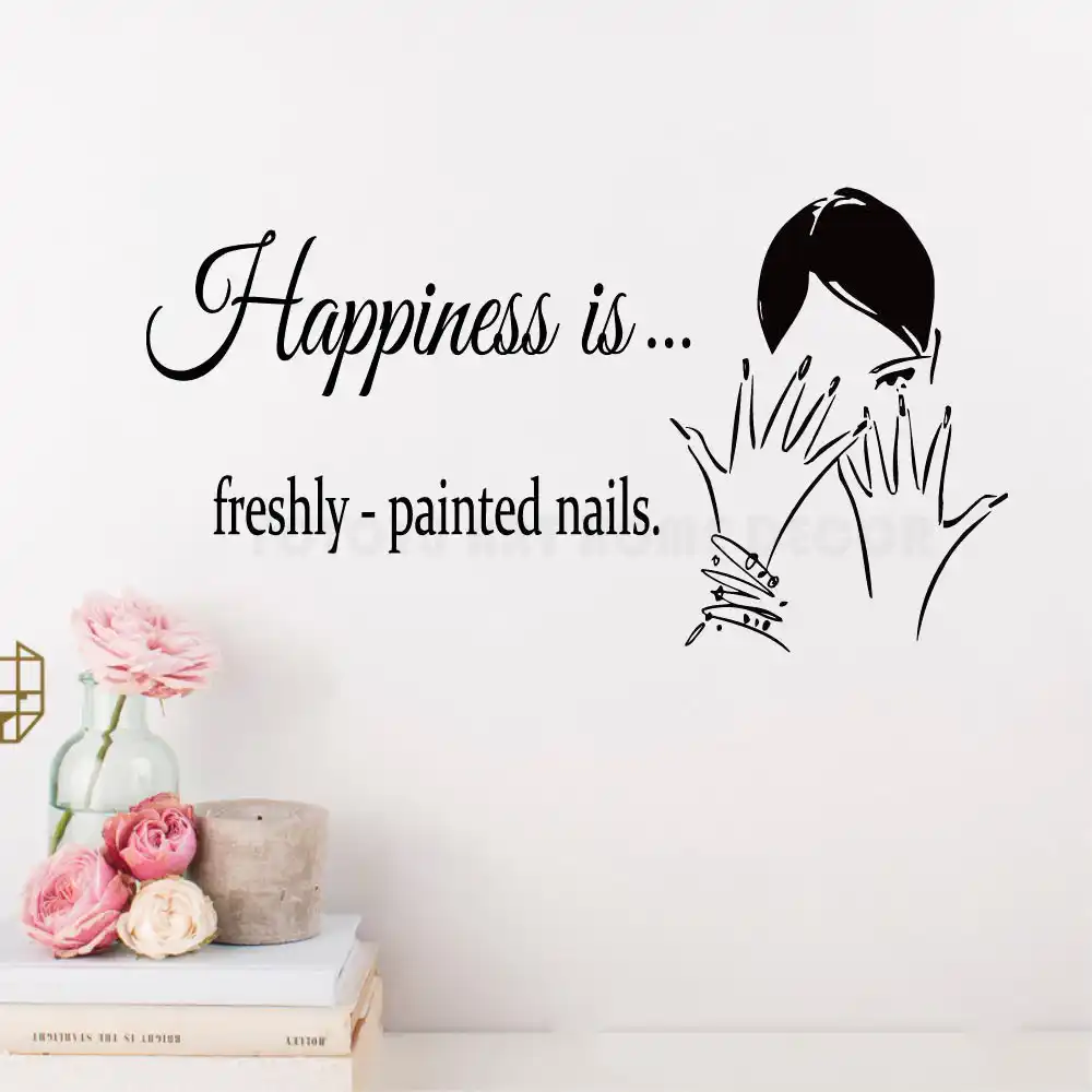 Beauty Nail Salon Wall Sticker Make Up polish Nailed Wall Decal Art
