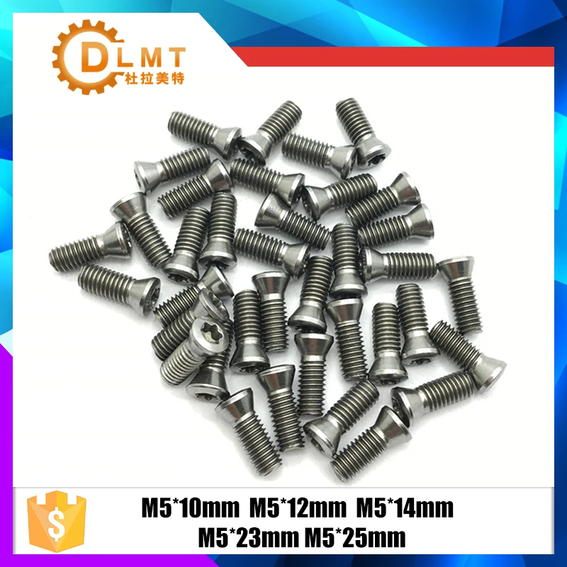 

M5*10 M5*12 M5*14 M5*15 M5*16mm M5*23mm M5*25mm 50pcs CNC lathe tool spare screws for Replaces Carbide Inserts lathe accessories