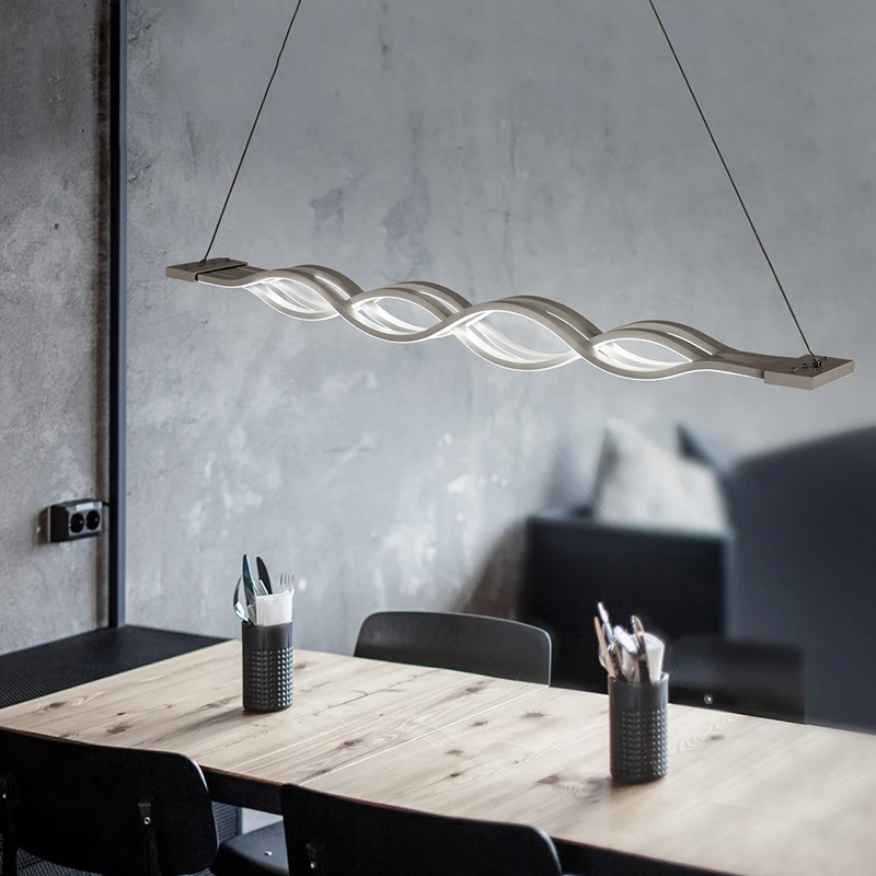 موجة تصميم قلادة مصابيح تعليق للزينة ل طاولة طعام غرفة الإبداعية مصباح إضاءة البار داخلي قلادة led مصباح تركيبات الإضاءة AC85-260V