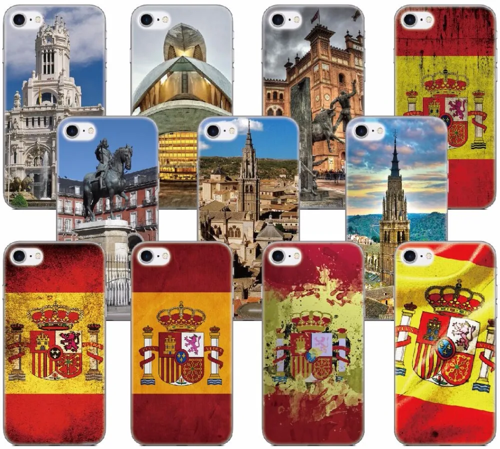 

Clear Soft Silicon TPU Fundas Spain Flag City Phone Case For BQ Aquaris M4.5 E4 C X X2 Pro U U2 Lite VS V Plus E4.5 Cover Coque