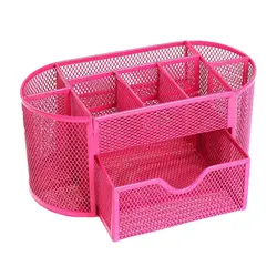 Multifunctional 9 components Metal настольная коробка для хранения настольный органайзер (розовый красный)