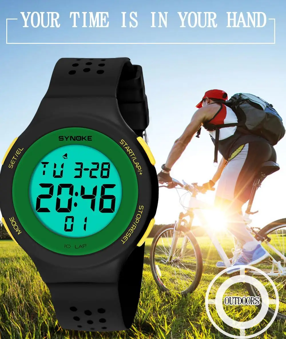 SYNOKE Men Wristwatches Digital Outdoor Sport Man Clocks ...