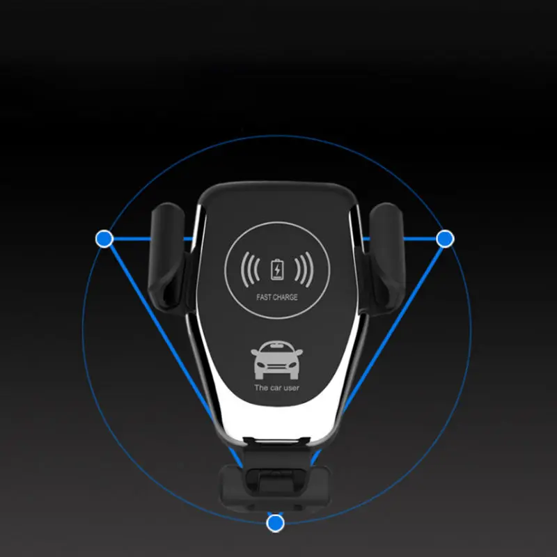 Антиударное быстрое Qi 360 ° поворотное Беспроводное зарядное устройство для автомобиля держатель выхода воздуха для смарт-телефона