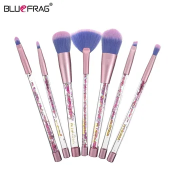 

BLUEFRAG 7pcs Makeup brushes Set Transparent Colorful Handles Super Soft Hair Makeup Tools Eyebrow Eyeliner Powder MakeUp Brush