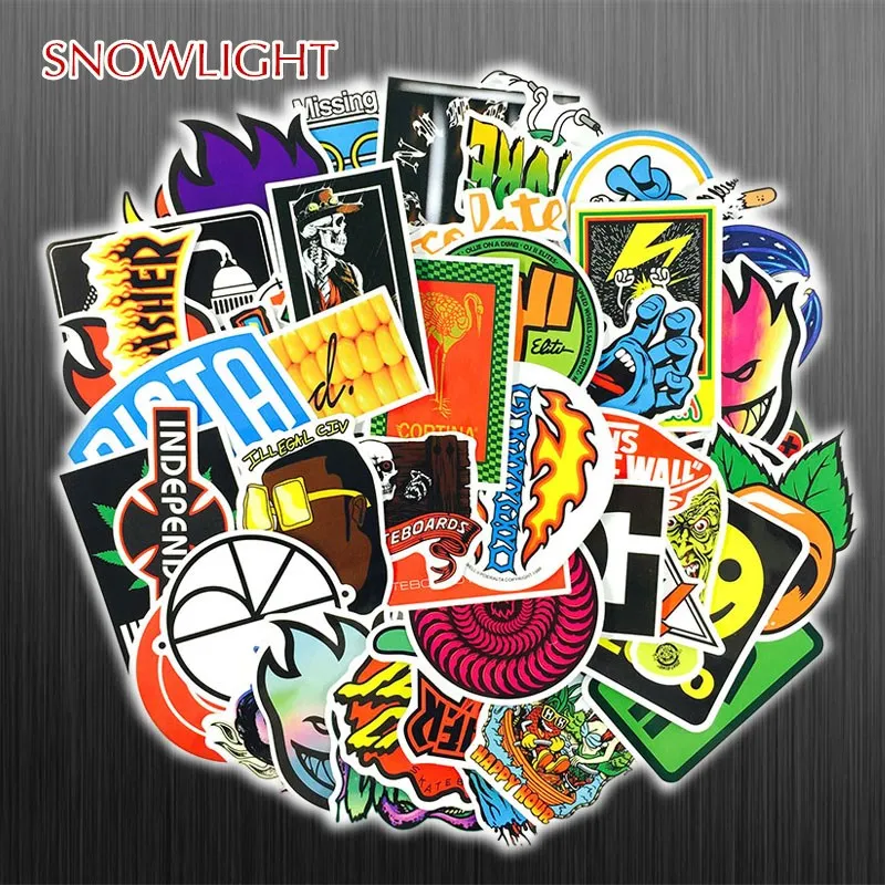 HOT 100 PCS Skateboard Fashion Brand Logo Waterproof Sticker For Luggage Car Guaitar Skateboard Laptop Bicycle Moto Stickers