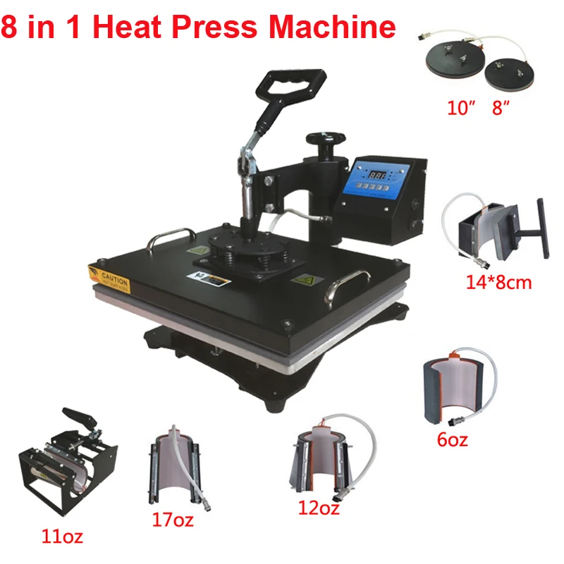 New Design 8 In 1 Combo Heat Press Machine,110V 240V Heat Transfer