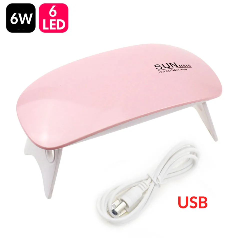 

6W Mini 6 LED Lamps Nail Dryer Manicure for Curing All Gel Polish Art Machine