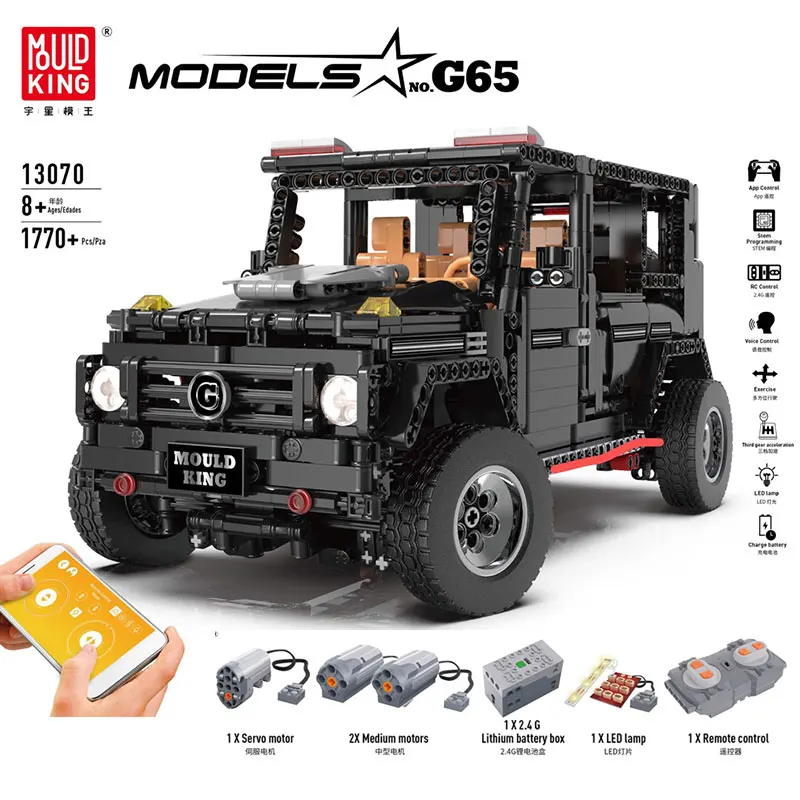 APP Technic Электрический Радиоуправляемый автомобиль 13070 SUV G65 внедорожный автомобиль набор модели набор строительных блоков кирпич Развивающие детские игрушки - Цвет: 13070-1745pcs