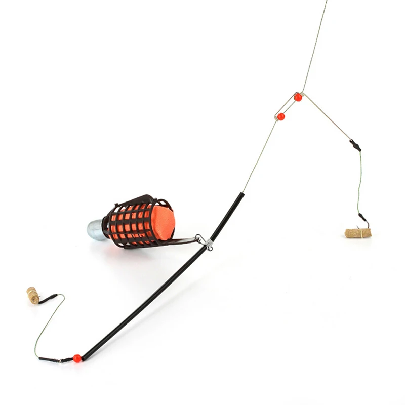 NEW 20G-80G Two Hooks for Fish Bait Feeder Basket Holder for Fishing Lure Cage With Line Hooks Fishing Accessories