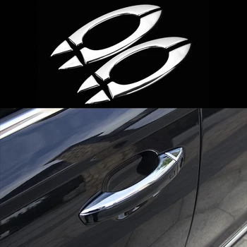 

8X CHROME OUT DOOR HANDLE COVER TRIM BEZEL OVERLAY MOLDING FOR AUDI A6 C7 12-17