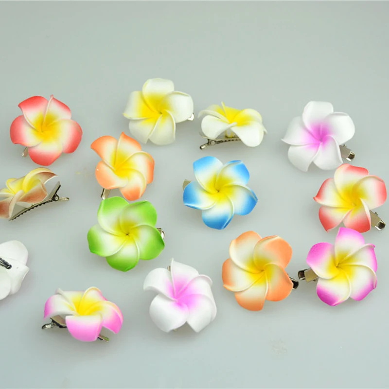 60 PCS Women's Hair Accessories Foam Hairpin Frangipani Barrette