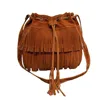 Sac à main en daim pour femmes, couleur unie, pompon, cordon de serrage, bandoulière, épaule, sacs seau, 2022, 2022 ► Photo 3/6