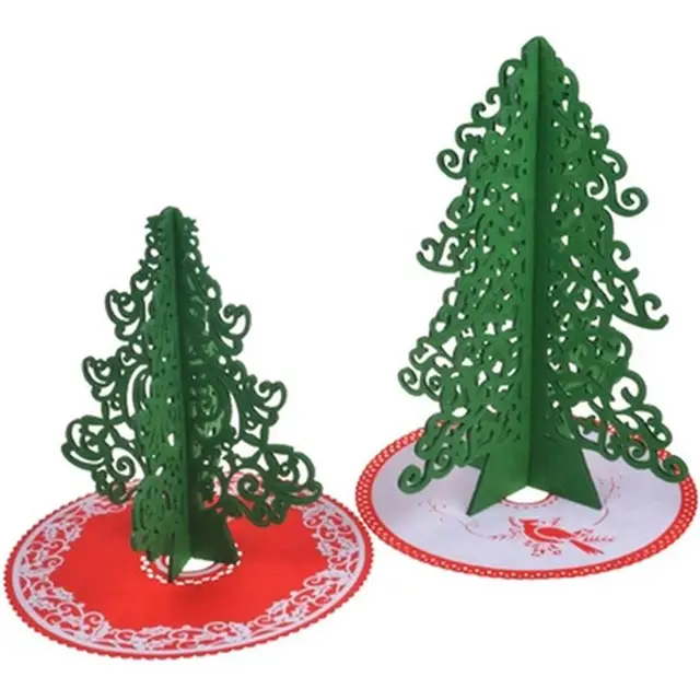 Outdoor Indoor Green Cartoon Mini Artificial Christmas Trees With Cristmas Tree Skirt Wool Hair Felt Outdoor Indoor Green Cartoon Mini Artificial Christmas Trees With Cristmas Tree Skirt Wool Hair Felt