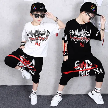 

Kids Boys Clothes Children Clothing Set Summer Fashion Boutique Suit Toddler Hip Hop EUND ME T-shirt + Shorts 4 to 15 Years