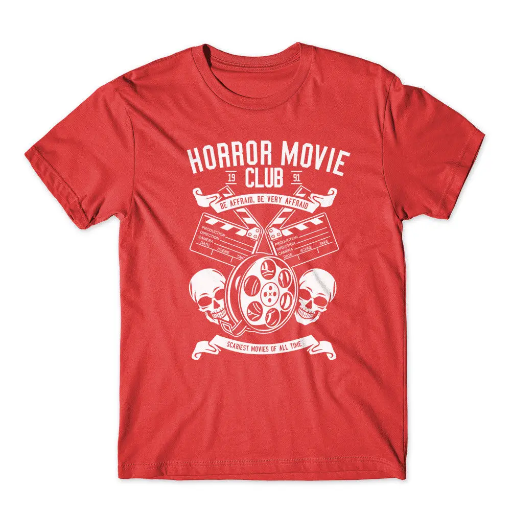 Horror Movie Club T-Shirt 100% Cotton Premium Tee New Cool Casual pride t shirt men Unisex Fashion tshirt free shipping | Мужская одежда