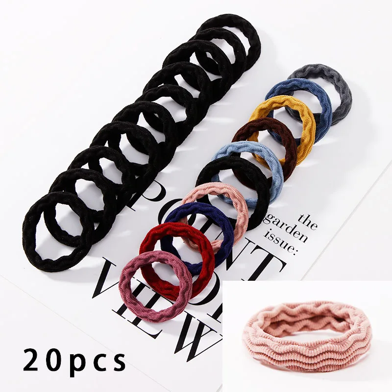 black with colors 4 1 упаковка = 10/20 шт. Для женщин Однотонные эластичные резинки для волос аксессуары для волос для девочек хвост держатель резинки повязки для волос Scrunchies - Цвет: black with colors 4