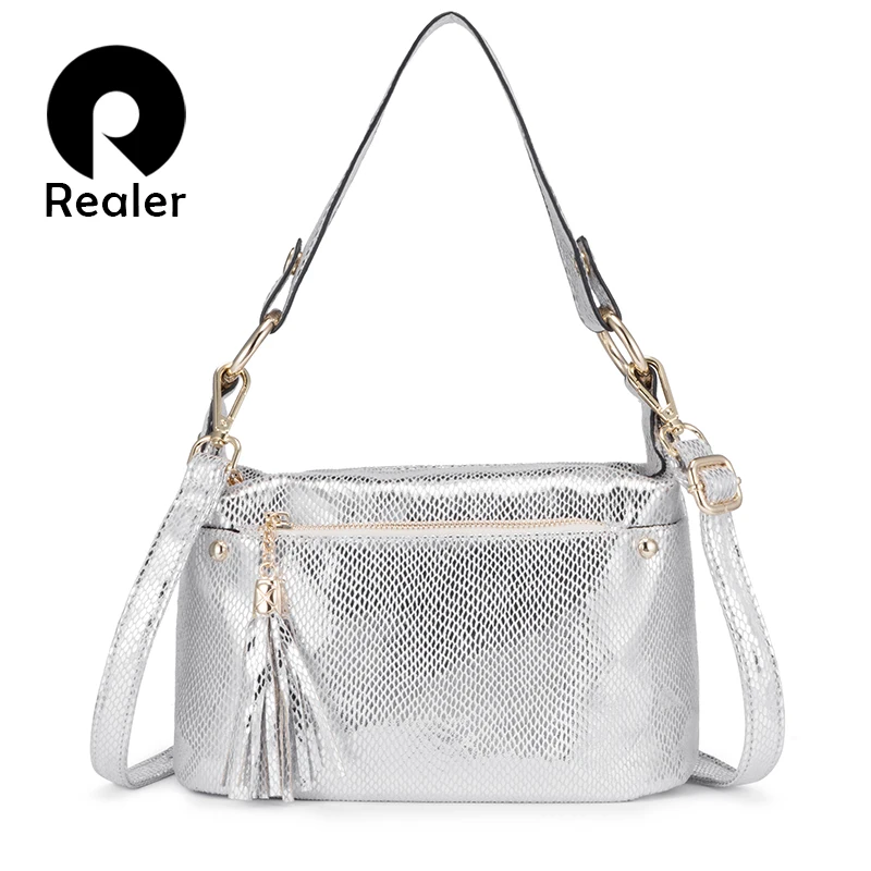 REALER, женская сумка, женская сумка на плечо, искусственная кожа, роскошная сумка, женские сумки, дизайнерские с кисточкой, сумки через плечо для женщин