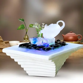 

Creative Ceramic/Glass Water Fountain Inside Desktop Humidifier Air Fengshui Ornaments Home Decoration L3172