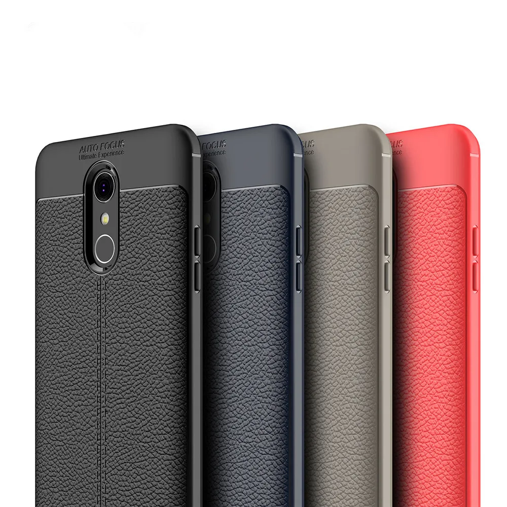 

Luxury Imitation leather Protection Soft Silicone Phone cases For LG Q Stylus Coque 6.2inch capa For LG QStylus Back Cover