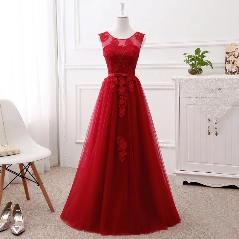 Вечерние платья размера плюс, а-силуэт, тюль, кружево, цвет красного вина, розовый, серый, белый, синий, вечернее платье, халат, soiree longue femme DR03 - Цвет: Wine Red
