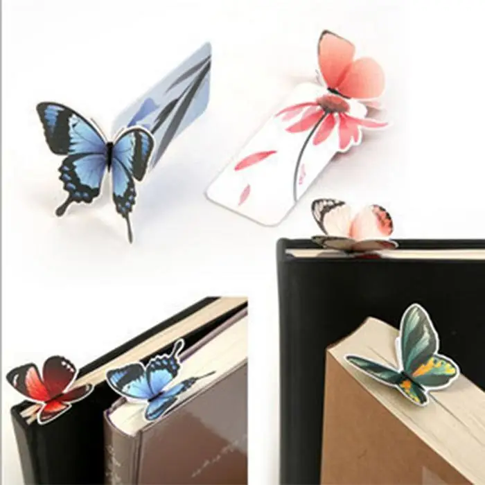 Корейский стиль цветочные бабочки бумажные закладки школы, канцелярские школьные закладки для офиса цветочные, поставки