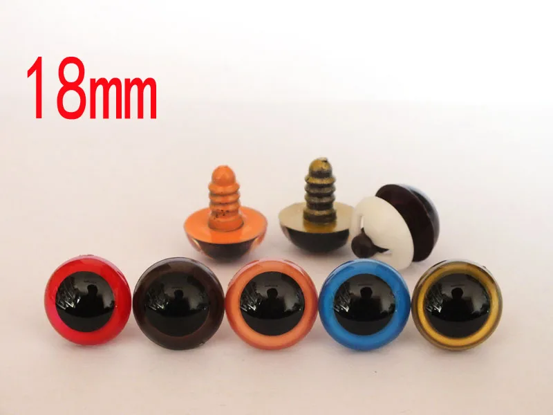 18mm 5color mixed color safety eyes/ Colorful eyes Toy eyes with washer-each color 10pcs 9mm hand painted pearl tallic safety plastic eyes with metal washer 5color can choose 100pcs