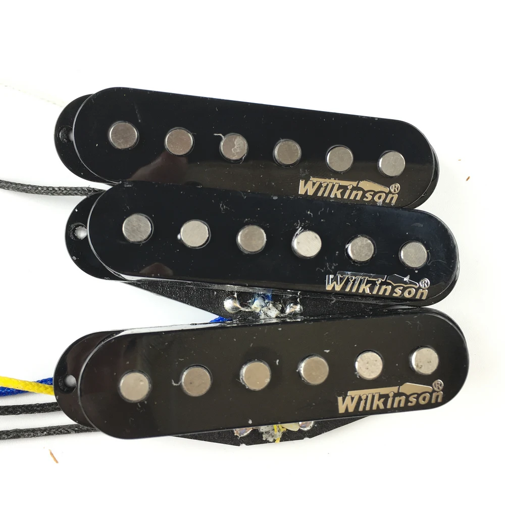 Wilkinson Premium 60 s WVS Alnico V однокатушные звукосниматели для гитары, черные звукосниматели для электрогитары ST, Сделано в Корее