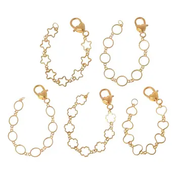 

ANGELADY 1PC DIY Metal Blank Frame Chain Bracelet Round Heart Bezel Setting UV Resin Jewelry Findings 5 Styles