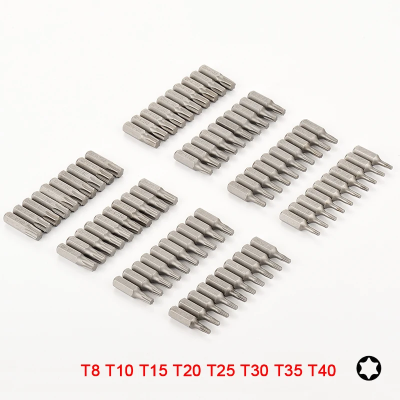 Набор бит отверток Torx 10 или 8 шт. 1/4 шестигранный хвостовик Star T8 T10 T15 T20 T25 T30 T35 T40