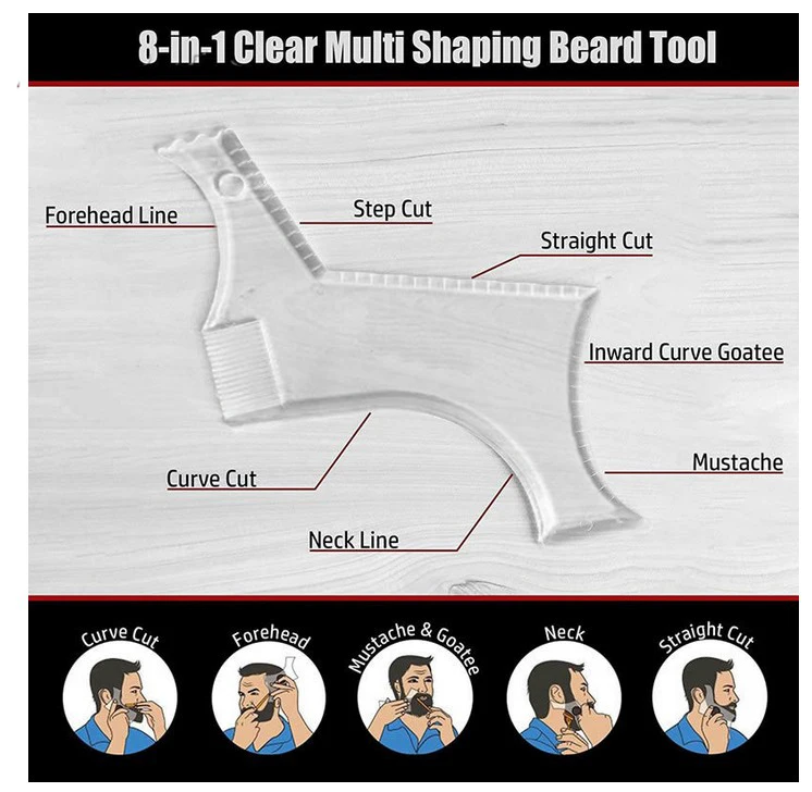 Для мужчин борода формирование инструмент укладки трафарет образец руководства гребень бороды расчёски и гребни для волос красота инструмент