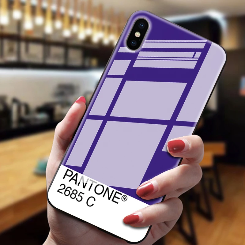 Pantone цветной чехол из закаленного стекла для телефона для iphone 5 6 7 8 6s 6s plus 7plus 8plus x xr xs xsmax - Цвет: 11