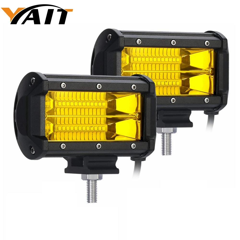 Yait 72W Led Light Bar Spot Beam 5inch Led Work Light Off Road Driving
