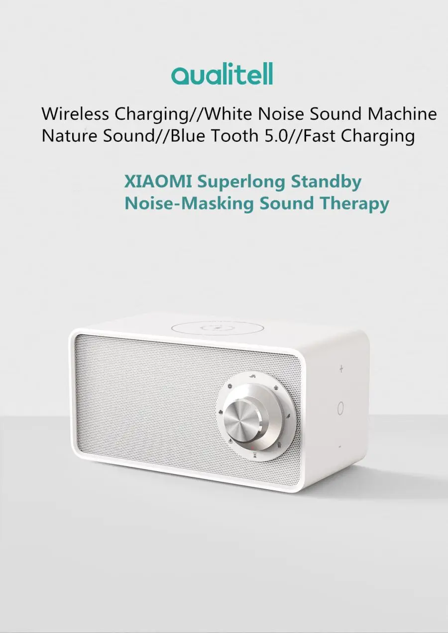Qualitell белый шум звуковая машина беспроводной зарядки сна Therepy натуральный успокаивающий звук сенсорный контроль сна инструмент