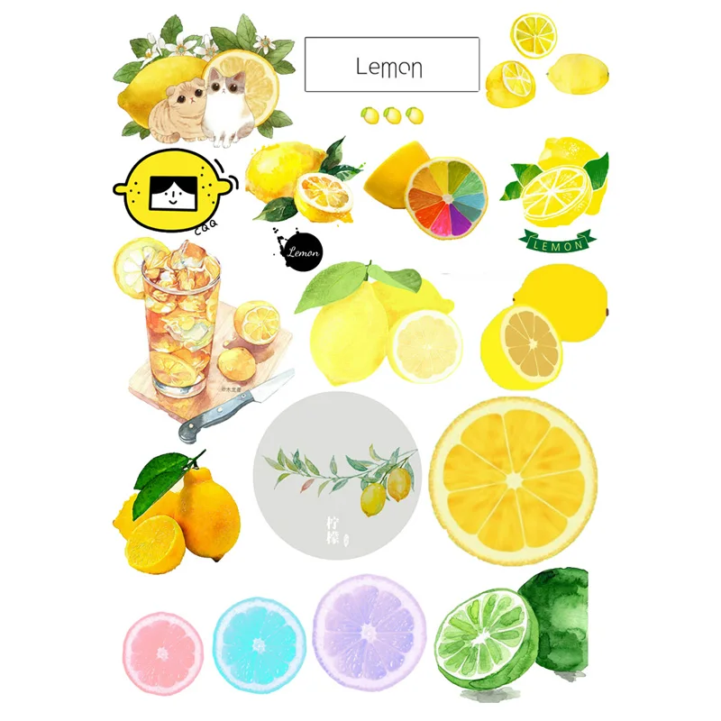 

2 pcs/lot Cooling Lemon Fruit Summer Decoration Mohamm Planner DIY Sticker Pack Notebook Bullet Journal Stickers Scrapbooking